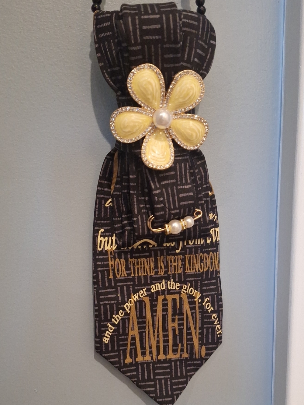Eagle's Wings Upcycled Necktie Necklace